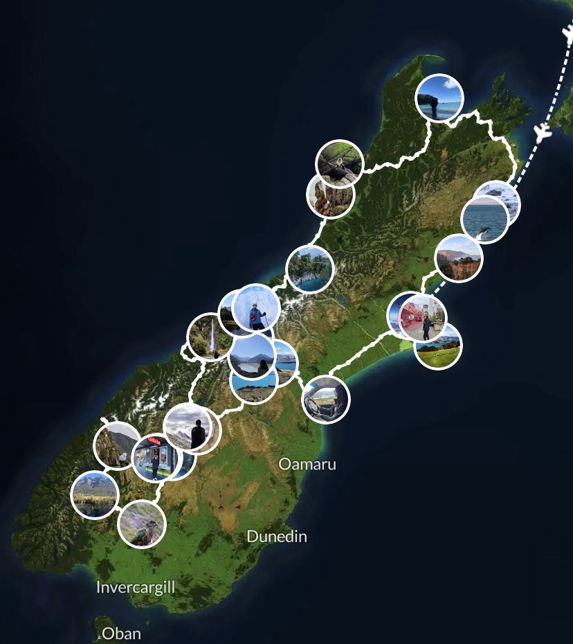Route Nieuw-Zeeland
